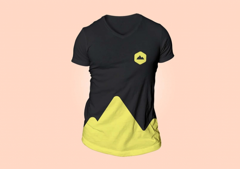 Free V Neck T Shirt Mockup for Merchandise Designers
