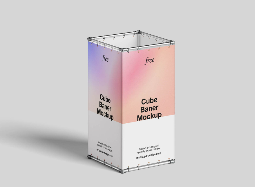 Cube Banner Mockup Bold 3D Display for Modern Advertising Designs