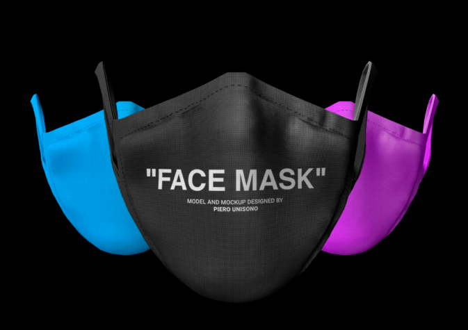 Free Face Mask Mockup Realistic PSD Template for Branding and Design