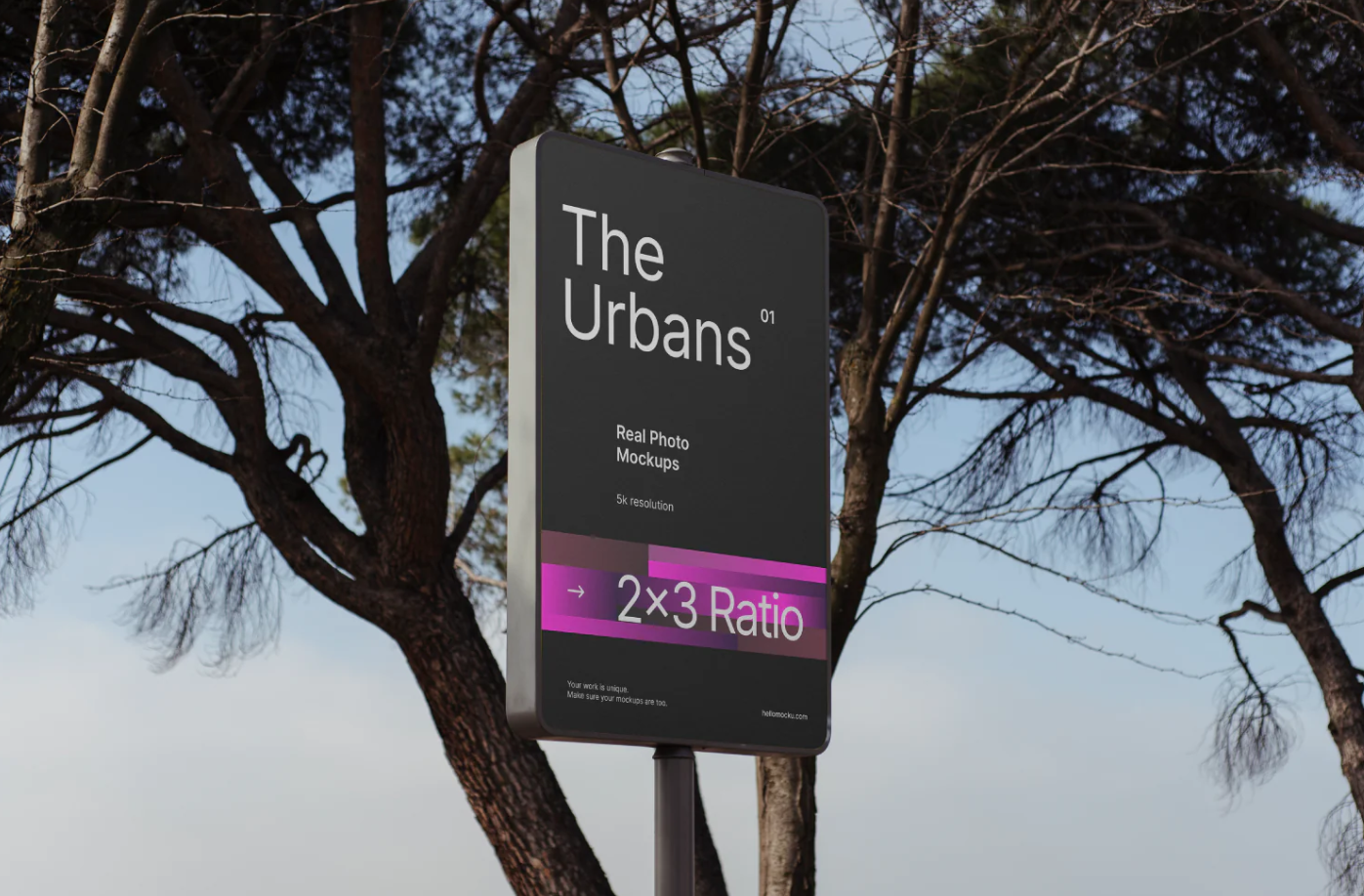 Free Park Pole Poster Mockup