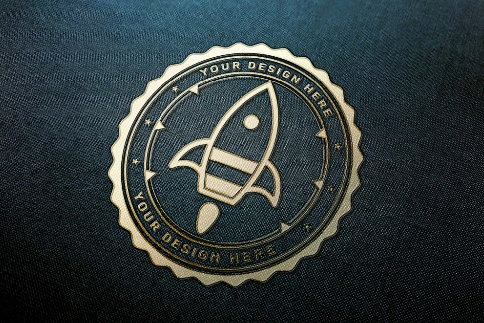 Free Print Logo Close Up Mockup Realistic Printed Texture PSD Template