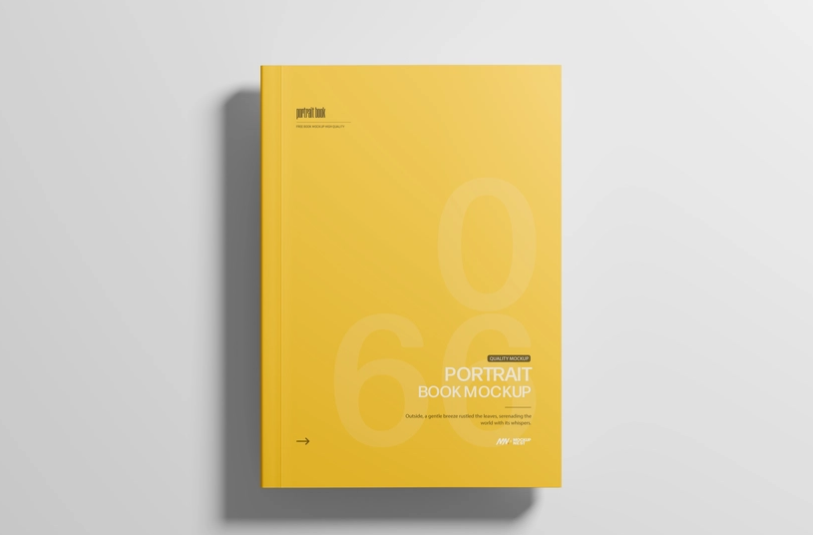 Showcase Your Creativity with Our Free Softcover Book Cover Mockup From Top