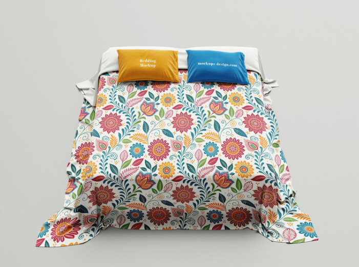 Bring Your Bedding Designs to Life with the Natural & Contrast Mockup