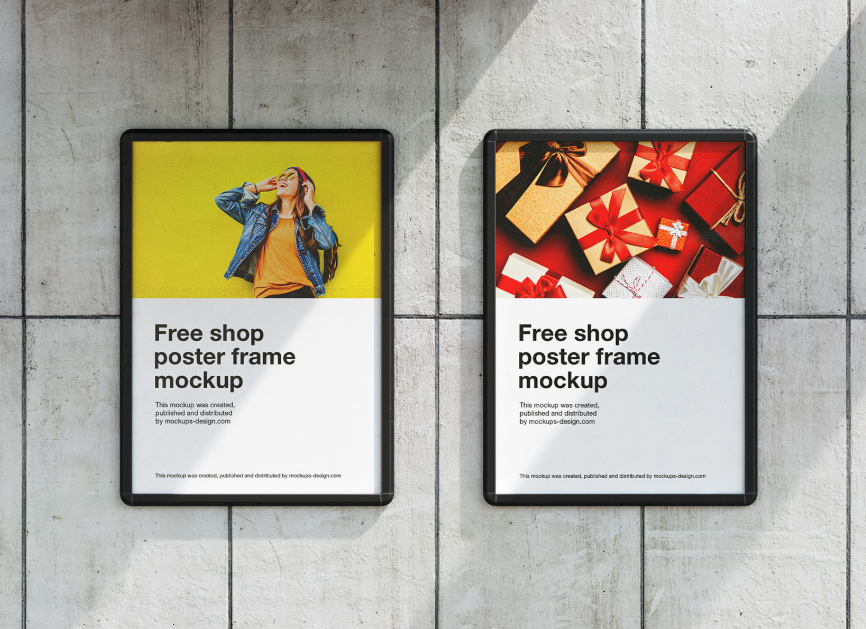 Clean & Realistic Metal Frame Poster Mockup