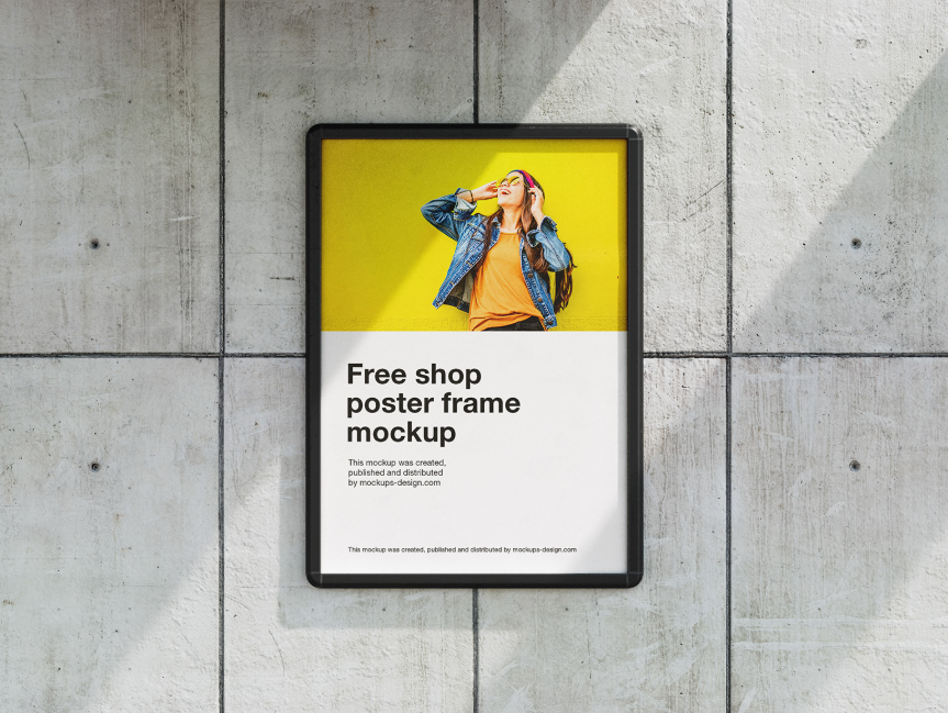 Clean & Realistic Metal Frame Poster Mockup