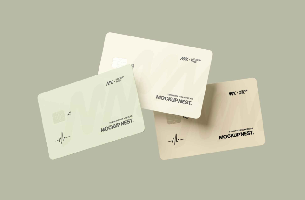 Creative Floating Credit Card Mockup