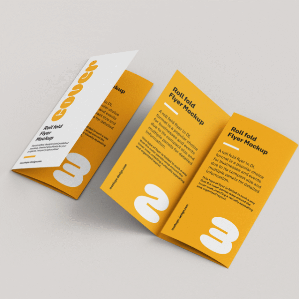Flyer Mockup Folded Inward PSD