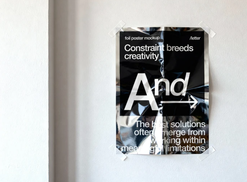 Foil Poster Mockup for Stylish Design Presentations