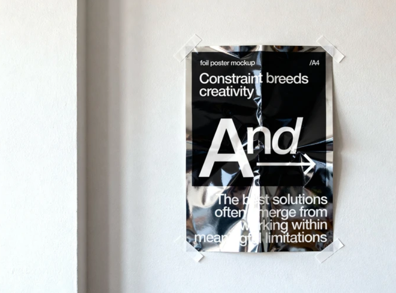 Foil Poster Mockup for Stylish Design Presentations