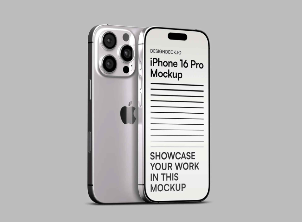 Free iPhone 16 Pro Mockups Mega Size PSD & Figma Templates