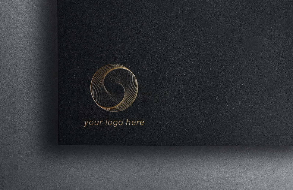 Gold Foil Debossed Logo Mockup