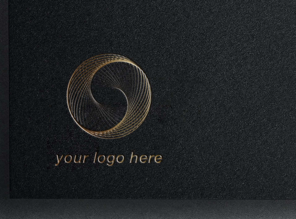 Gold Foil Debossed Logo Mockup