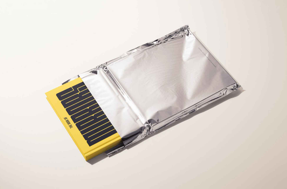 Hardcover Book Metallic Foil Pouch Mockup