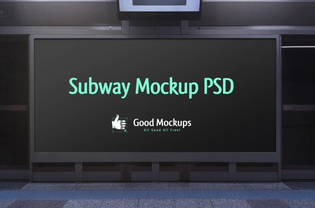 Outdoor Advertising Subway Hoarding Mockup PSD Realistic and High Quality Presentation
