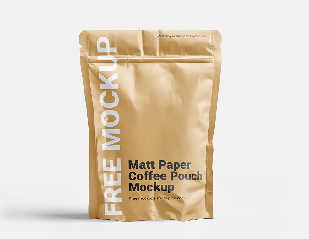 PSD Mockup Matt Paper Coffee Pouch