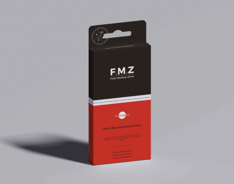 PSD Pencil Box Mockup for Branding