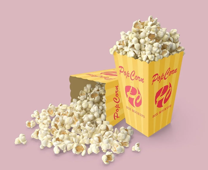 Popcorn Box Mockup Free Download