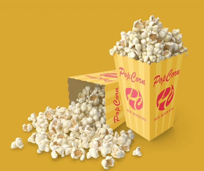 Popcorn Box Mockup Free Download