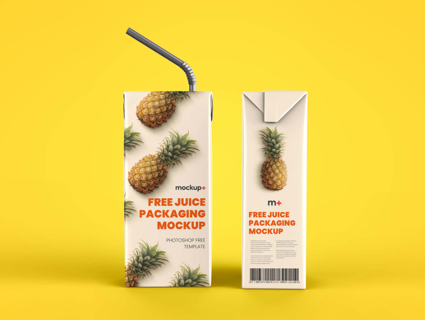 Realistic Juice Box Mockup Freebie