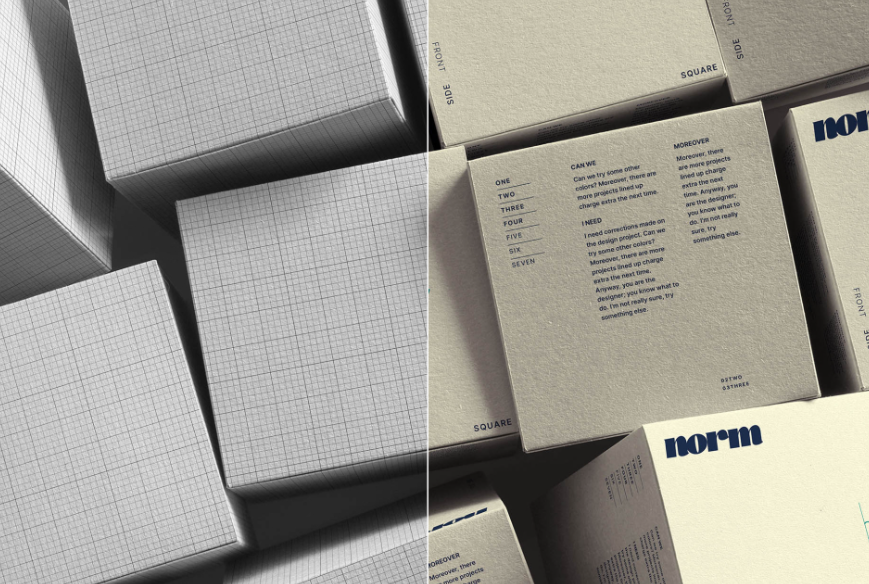 Scattered Boxes Mockup Perfect for Branding & Packaging