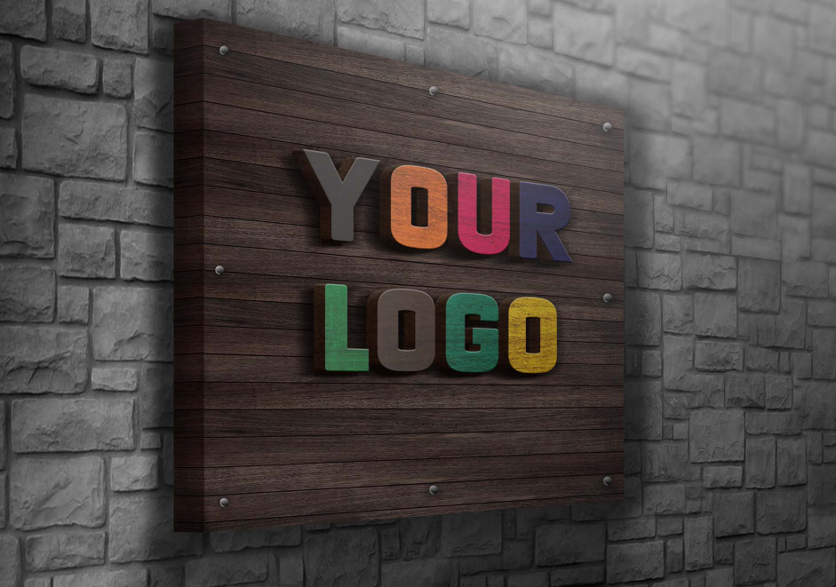 Wood Engraved Logo Mockup