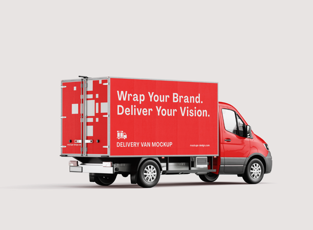 Your Brand on the Move with This Professional Delivery Van Mockup