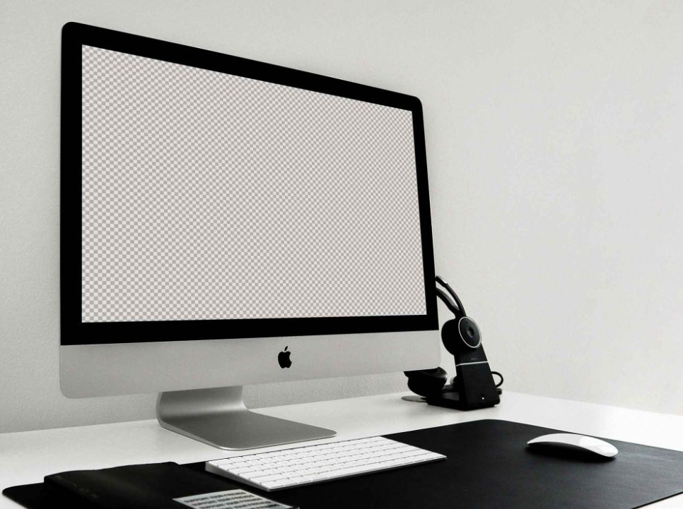 iMac Pro Perspective Mockup Realistic PSD Template for UI Web and App Design Presentations