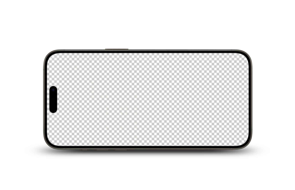 iPhone 15 Pro Max Landscape Mockup (PSD)