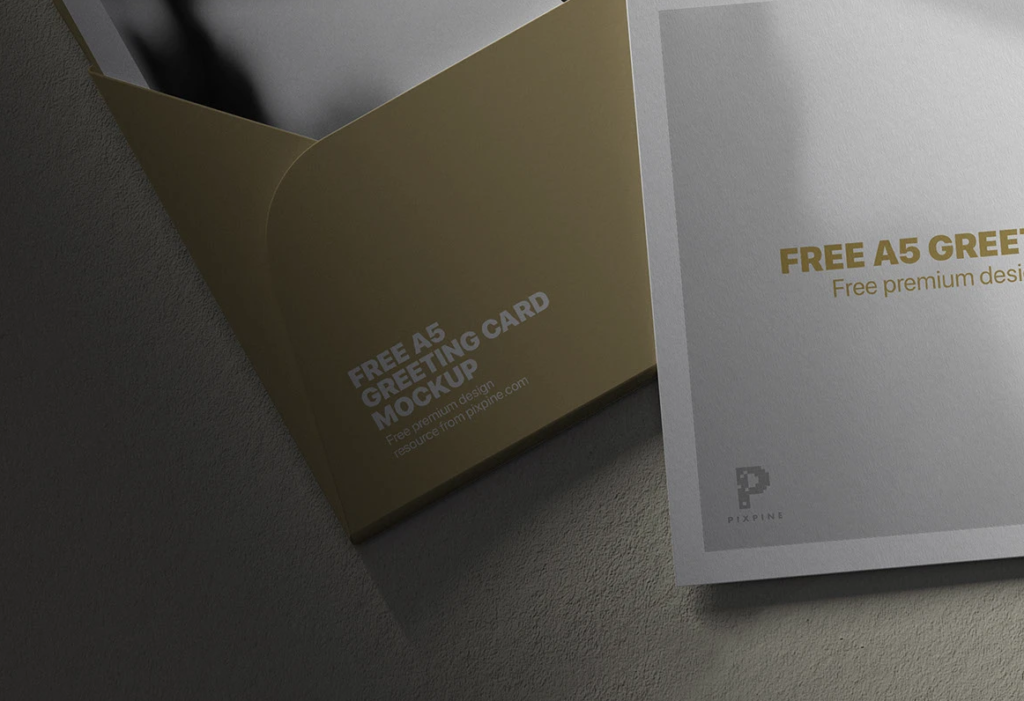 A5 Greeting Card Mockup Minimal Invitation Presentation