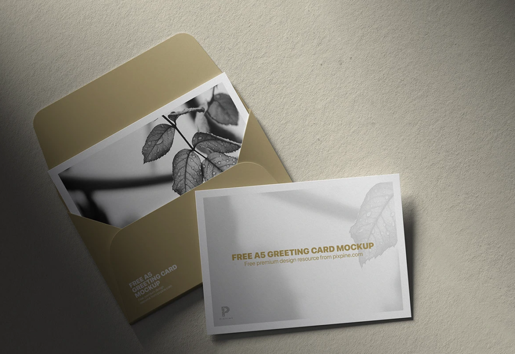A5 Greeting Card Mockup Minimal Invitation Presentation