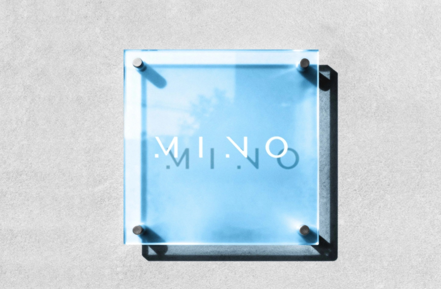 Acrylic Plate Sign Mockup with Concrete Backdrop