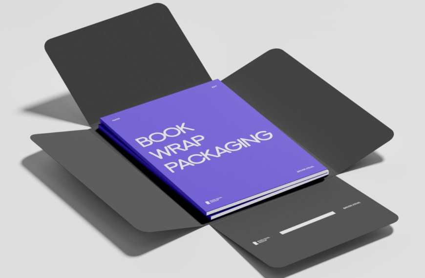 Book Wrap Packaging Mockup