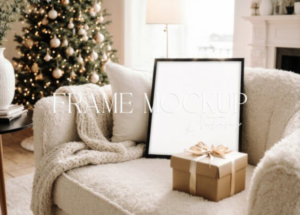 Christmas Interior Frame Mockup for Art Prints