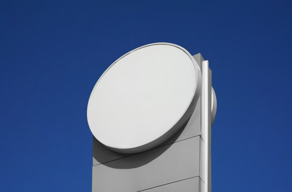 Circle Restaurant Sign Mockup