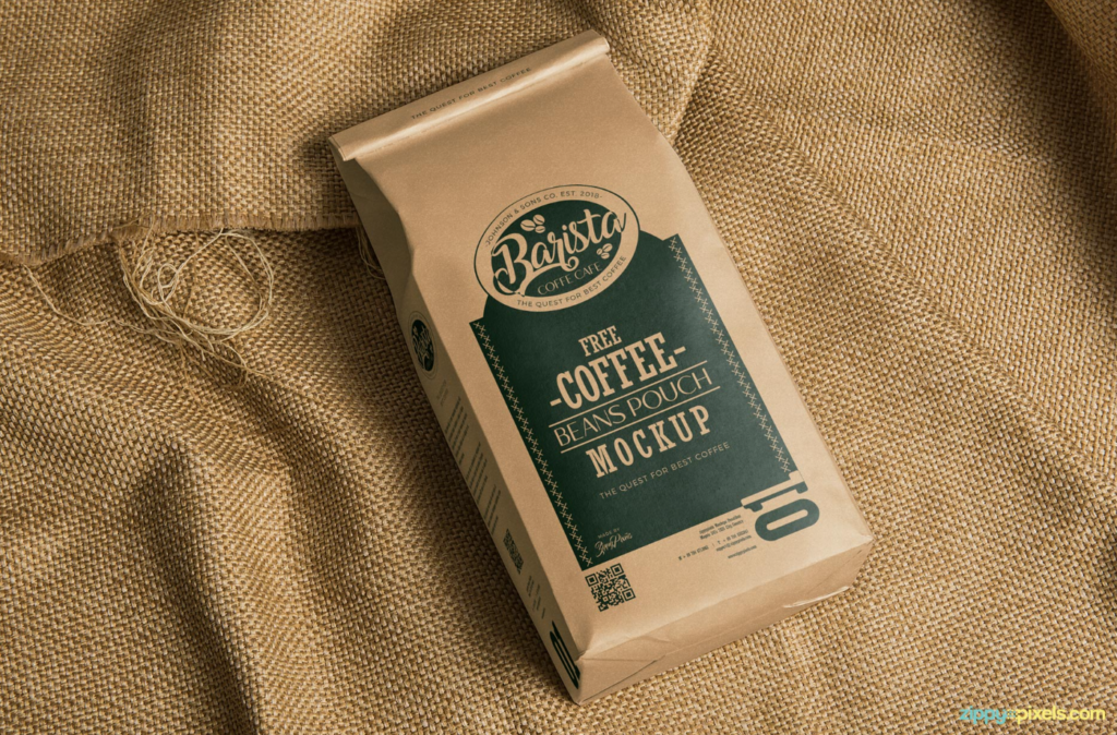 Coffee Pouch Mockup Packaging Design