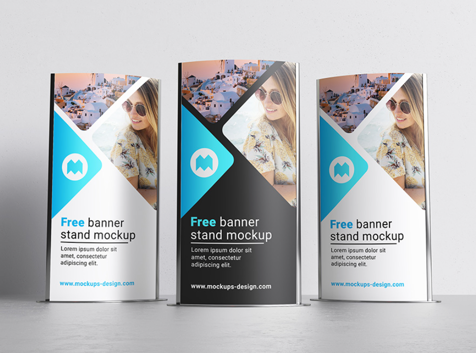 Display Stand Mockup for Rollups