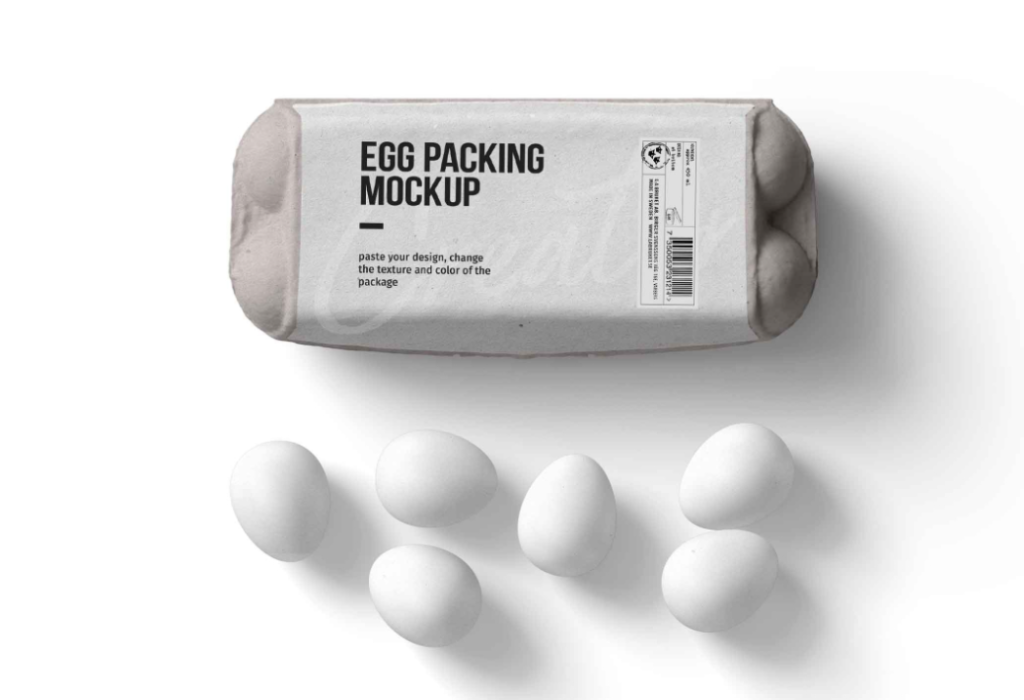 Egg Carton PSD Mockup Food