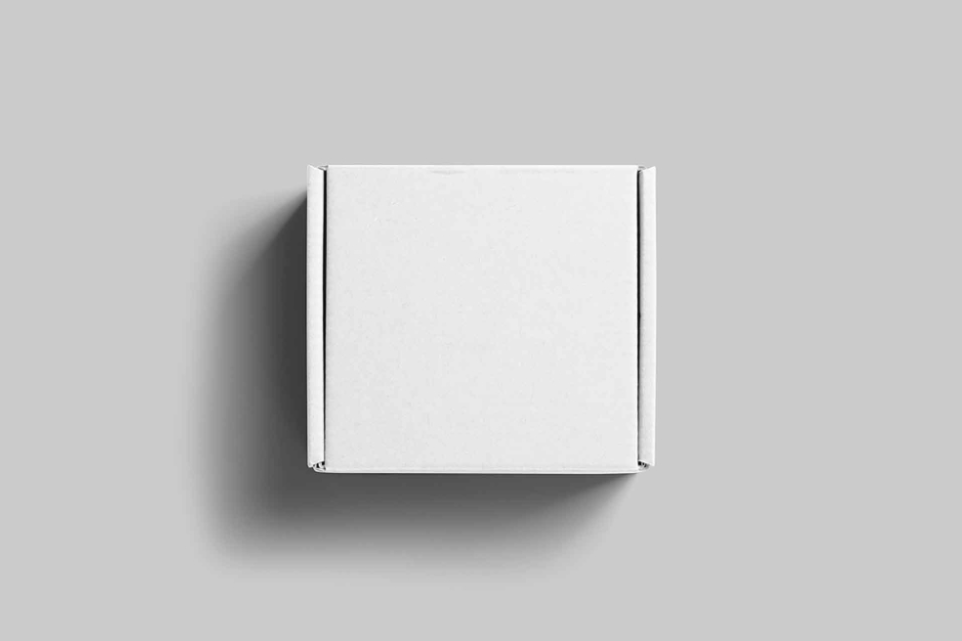 Flap Square Box Mockup Cardboard Packaging