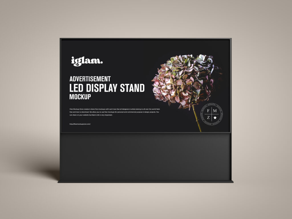 Free Advertisement LED Display Stand Mockup