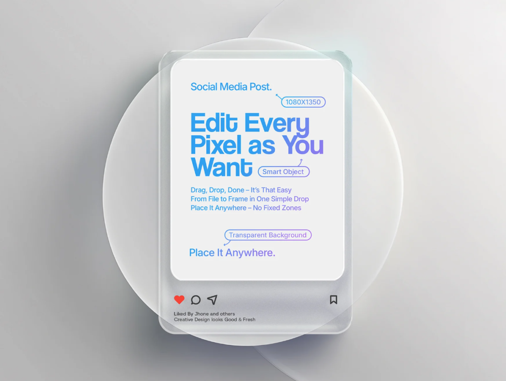 Frosted Glass Instagram Post Showcase Mockup Set