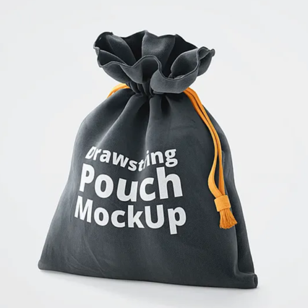 Fully Customizable 3D Drawstring Pouch Mockup for Professional Design Presentation