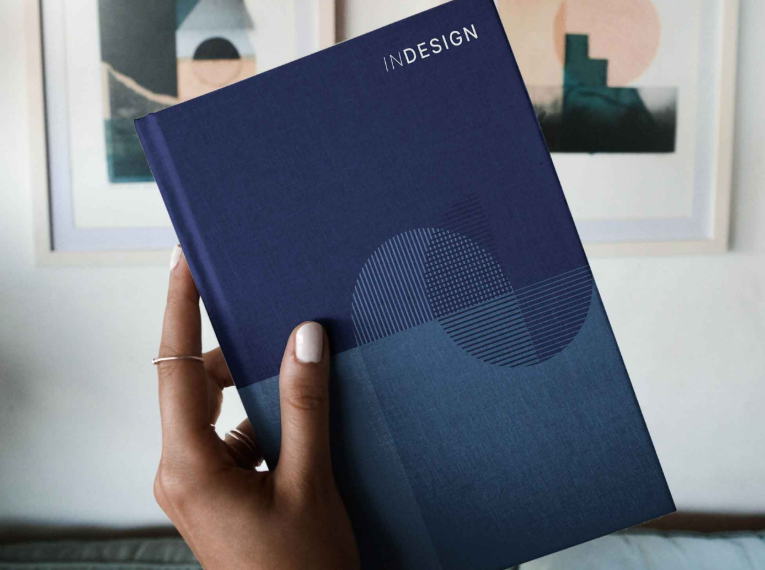 Hardback Book Mockup Realistic Indoor Presentation