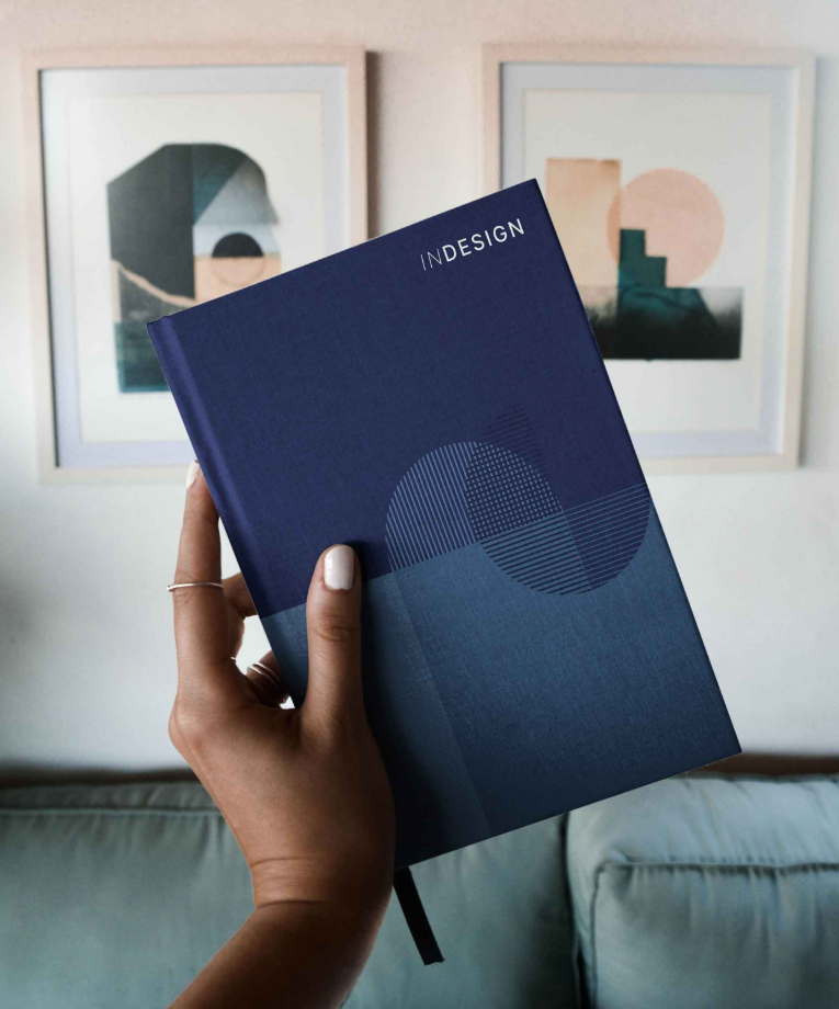 Hardback Book Mockup Realistic Indoor Presentation