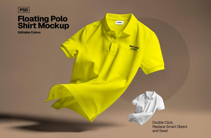HighEnd Floating Polo Shirt Mockup
