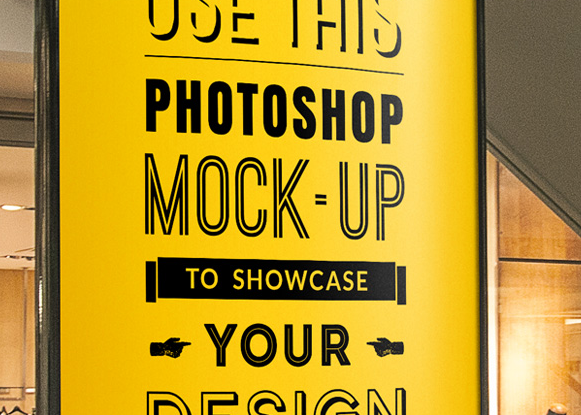 Indoor Advertising Poster Mock Up for Realistic Shopping Area Displays