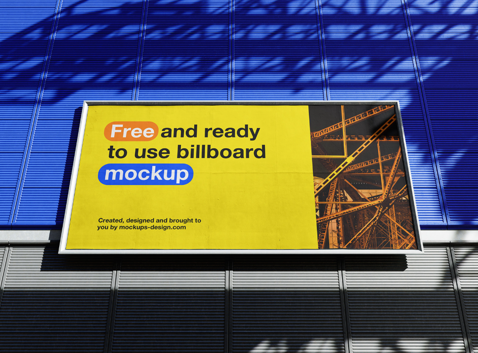 Industrial Billboard Mockup Wall Colors