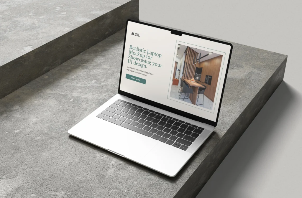 Laptop Mockup for UI Design Realistic & Editable PSD