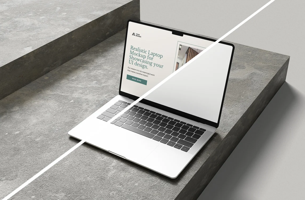 Laptop Mockup for UI Design Realistic & Editable PSD
