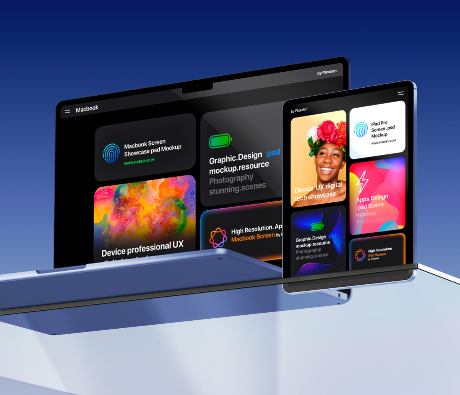 MacBook Air and iPad Pro PSD Mockup