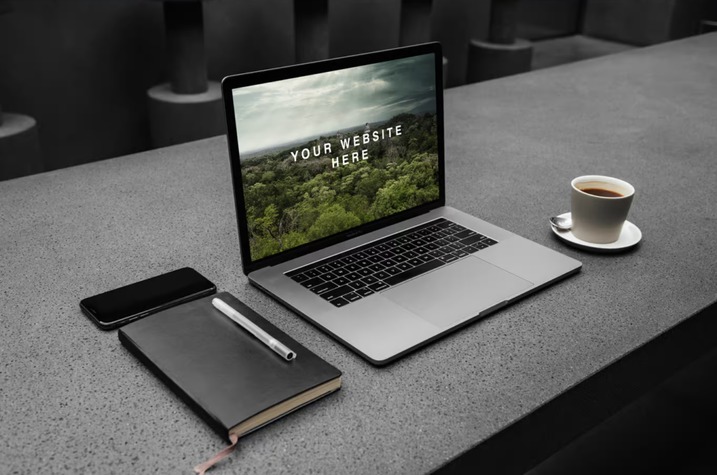 MacBook Pro Workspace PSD Mockup